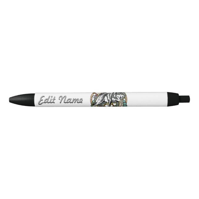 Bolígrafo De Tinta Negra Lobo Dreamcatcher (Anverso)