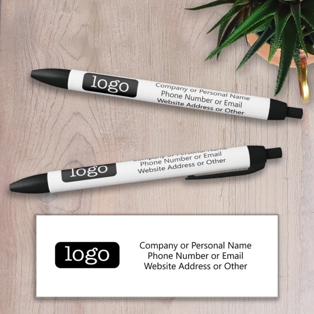 Bolígrafo De Tinta Negra Logo básico de Office para empresas con 3 líneas d (Subido por el creador)