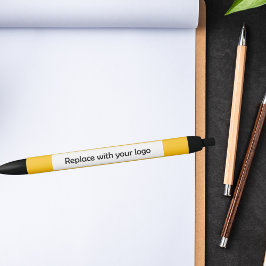 Bolígrafo De Tinta Negra Logo de la empresa amarilla