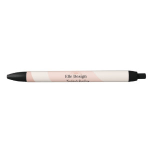 Bolígrafo De Tinta Negra Logo Profesional Rosa Sonrosado Femenino Moderno
