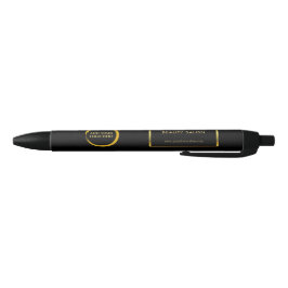 Bolígrafo De Tinta Negra Logo promocional profesional del oro negro moderno