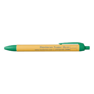 Bolígrafo De Tinta Negra Logotipo comercial personalizado Amarillo, azul, p