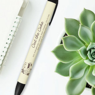 Bolígrafo De Tinta Negra Logotipo de pastelería Panadería