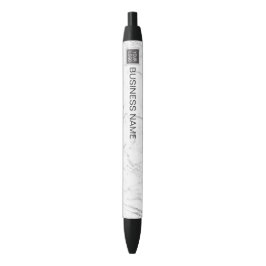 Bolígrafo De Tinta Negra Logotipo de Personalizado corporativo Mármol blanc