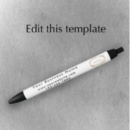 Bolígrafo De Tinta Negra Logotipo Empresarial Minimalista Moderno Negro Pro