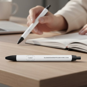 Bolígrafo De Tinta Negra Logotipo minimalista personalizable sitio web empr