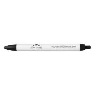 Bolígrafo De Tinta Negra Logotipo personalizable sitio web simple Regalo de