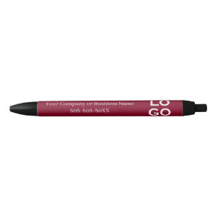 Bolígrafo De Tinta Negra Logotipo personalizado de empresa o negocio en bur