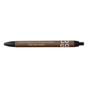 Bolígrafo De Tinta Negra Logotipo personalizado de empresa o negocio en mar