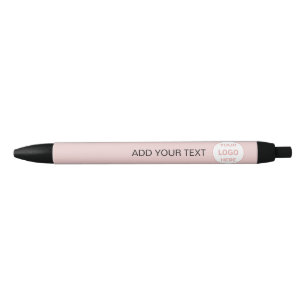 Bolígrafo De Tinta Negra Logotipo Personalizado moderno Empresa rosa