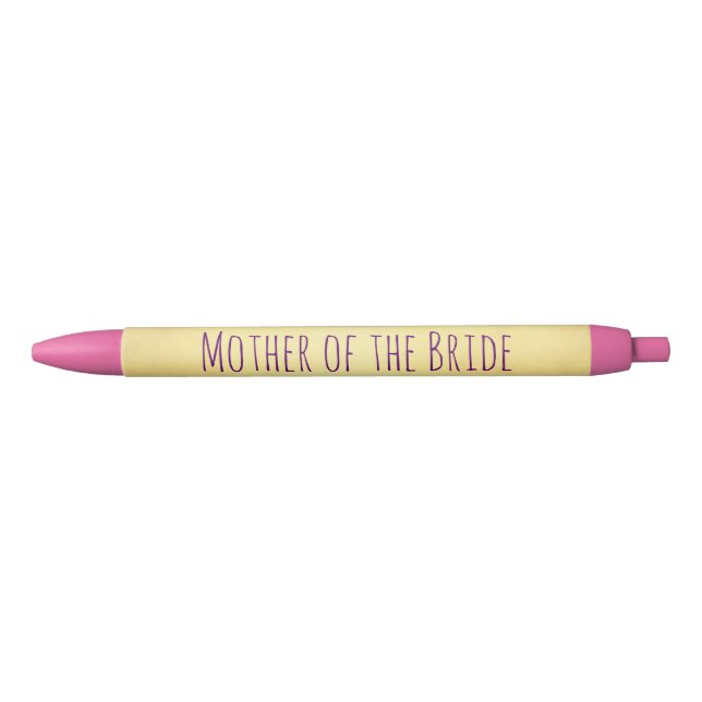 Bolígrafo De Tinta Negra Madre de la novia oro y rosa (Anverso)