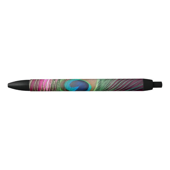Bolígrafo De Tinta Negra Magenta Peacock (Anverso)