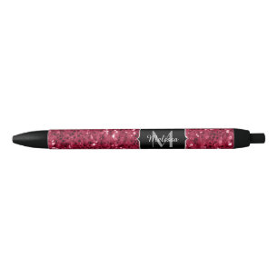 Bolígrafo De Tinta Negra Magenta rojo oscuro aguijón negro espuma Monograma