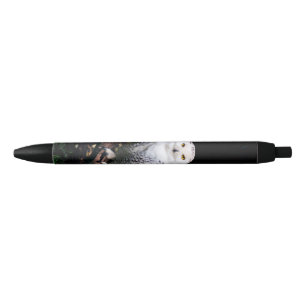 Bolígrafo De Tinta Negra Majestuoso búho de invierno