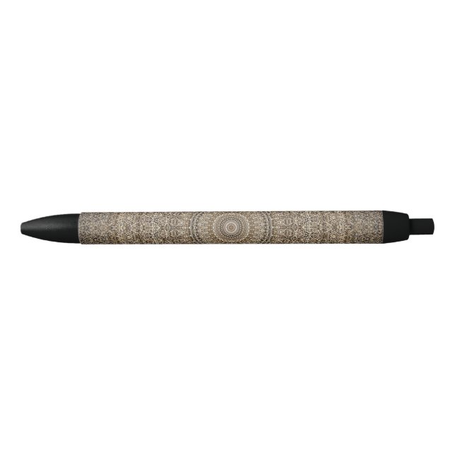 Bolígrafo De Tinta Negra Mandala dorada (Anverso)