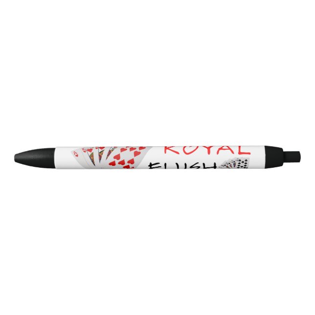 Bolígrafo De Tinta Negra Manos de Póquer - Flush Real (Anverso)