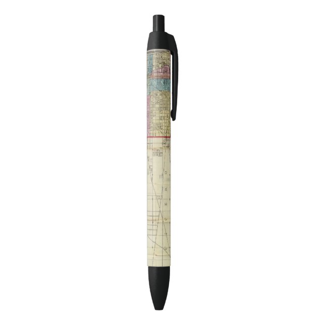 Bolígrafo De Tinta Negra Mapa de Chicago (Parte inferior (Vertical))
