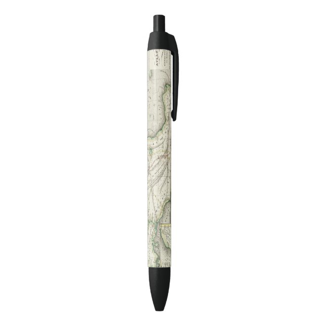 Bolígrafo De Tinta Negra Mapa de Océano Atlántico (Parte inferior (Vertical))