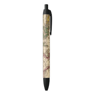Bolígrafo De Tinta Negra Mapa grabado del hemisferio del este