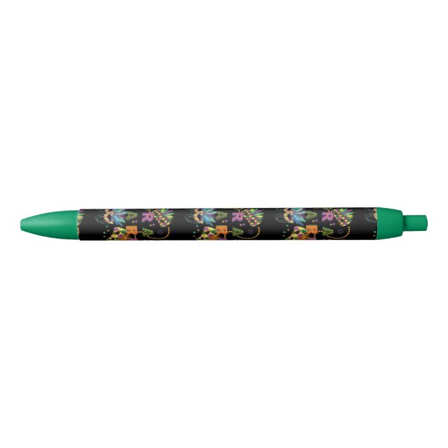 Bolígrafo De Tinta Negra Mardi Gras moderno (Anverso)