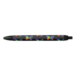 Bolígrafo De Tinta Negra Mariposa florida arcoiris