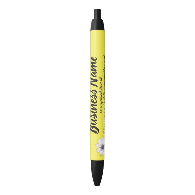 Bolígrafo De Tinta Negra Marketing comercial amarillo personalizado (Frente vertical)