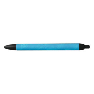 Bolígrafo De Tinta Negra Mármol Azul Abstracto Personalizado 