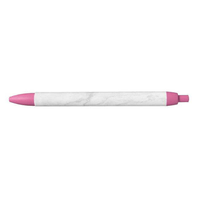 Bolígrafo De Tinta Negra Mármol Blanco (Anverso)