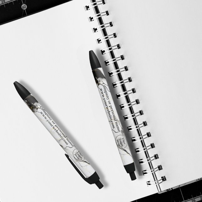 Bolígrafo De Tinta Negra Mármol blanco y negro (Subido por el creador)
