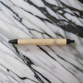 Bolígrafo De Tinta Negra Marrón elegante simple