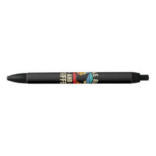 Bolígrafo De Tinta Negra Me gustan los pájaros y el café Divertido tema de 