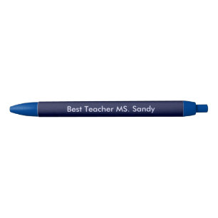 Bolígrafo De Tinta Negra Mejor Profesor Agregar Nombre Texto Azul Texturiza