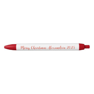Bolígrafo De Tinta Negra Merry Christmas Red Name 2025