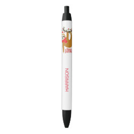 Bolígrafo De Tinta Negra Merry Christmas Sloth Nombre personalizado