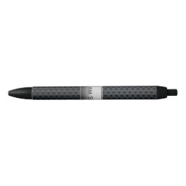 Bolígrafo De Tinta Negra Metal oscuro rayado de acero