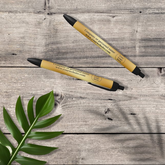 Bolígrafo De Tinta Negra Metálico de oro de lujo (Subido por el creador)