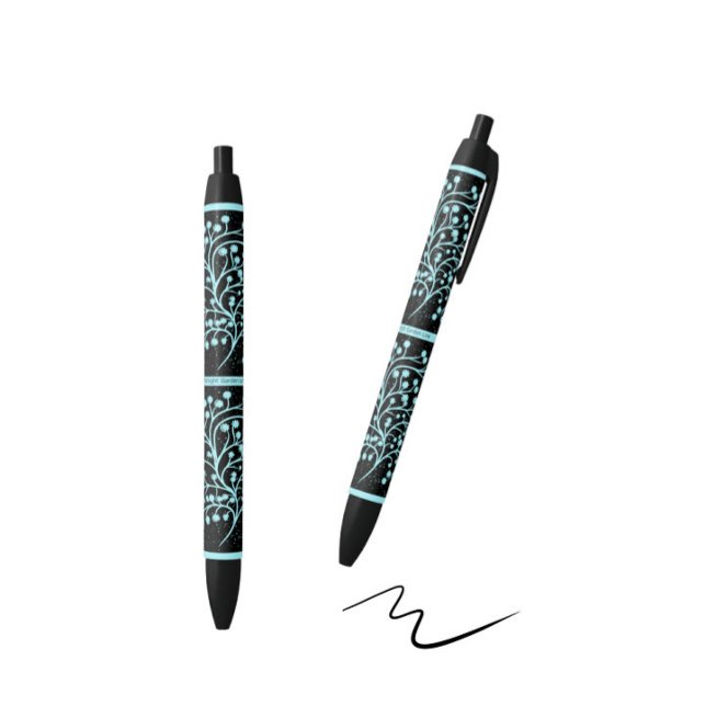 Bolígrafo De Tinta Negra Midnight Garden Line Turquoise Mist (Subido por el creador)