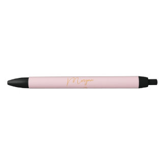 Bolígrafo De Tinta Negra Minimalist monogram script pink