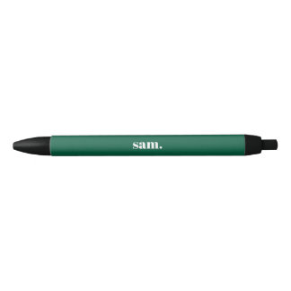 Bolígrafo De Tinta Negra Minimalista negrita texto personalizado verde