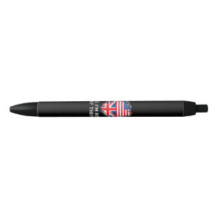Bolígrafo De Tinta Negra Mitad Americano Mitad Británico USA Inglaterra Ban