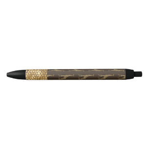 Bolígrafo De Tinta Negra Moda Giraffe de Oro Glam de estilo