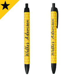 Bolígrafo De Tinta Negra Moda Gold Monograma Nombre de guión, Lujo Asequibl