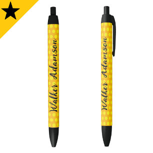 Bolígrafo De Tinta Negra Moda Gold Monograma Nombre de guión, Lujo Asequibl