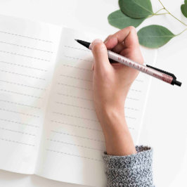 Bolígrafo De Tinta Negra Moda Rosa Gold Purpurina Dripping Luxury