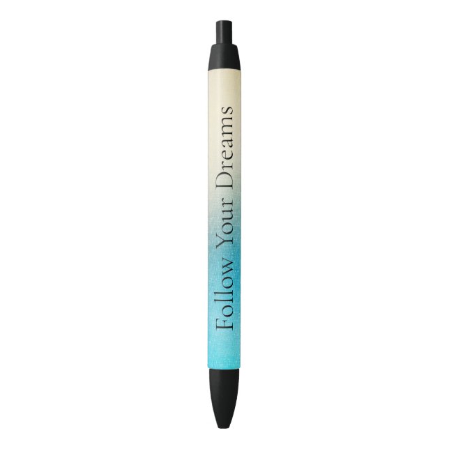 Bolígrafo De Tinta Negra Moda turquesa Aqua azul blanco (Frente vertical)