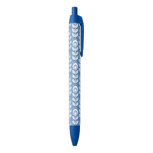 Bolígrafo De Tinta Negra Modelo azul escandinavo retro