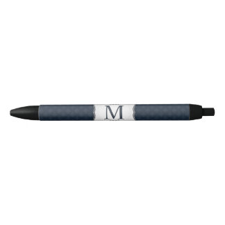 Bolígrafo De Tinta Negra Modelo azul marino - el monograma de los hombres