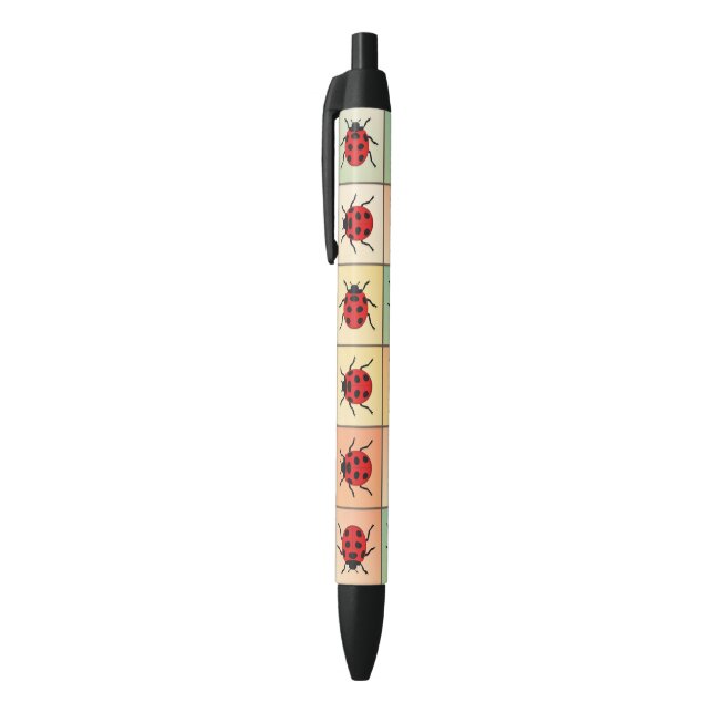 Bolígrafo De Tinta Negra Modelo de las mariquitas (Parte superior (vertical))