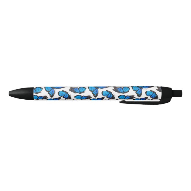 Bolígrafo De Tinta Negra Modelo de mariposa azul de monarca (Parte de abajo)