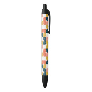 Bolígrafo De Tinta Negra Modelo geométrico retro del Bauhaus